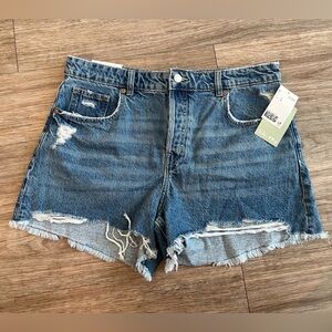 H&M Blue Distressed Jean Shorts 14